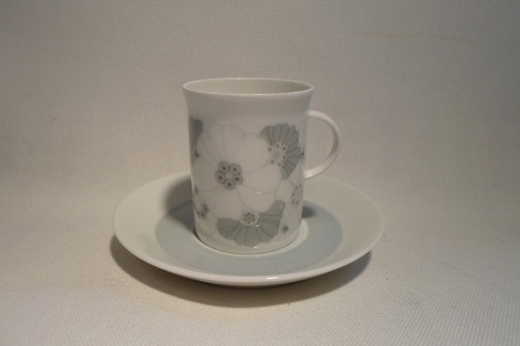 Rosenthal Studio Linie Kop & Schotel Wit Grijs Bloemen, Ophalen of Verzenden, Zo goed als nieuw, Porselein, Kop en/of schotel