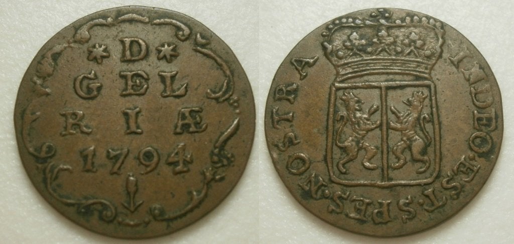 Gelderland Duit 1794, Ophalen of Verzenden, Vóór koninkrijk, 1 cent, Losse munt