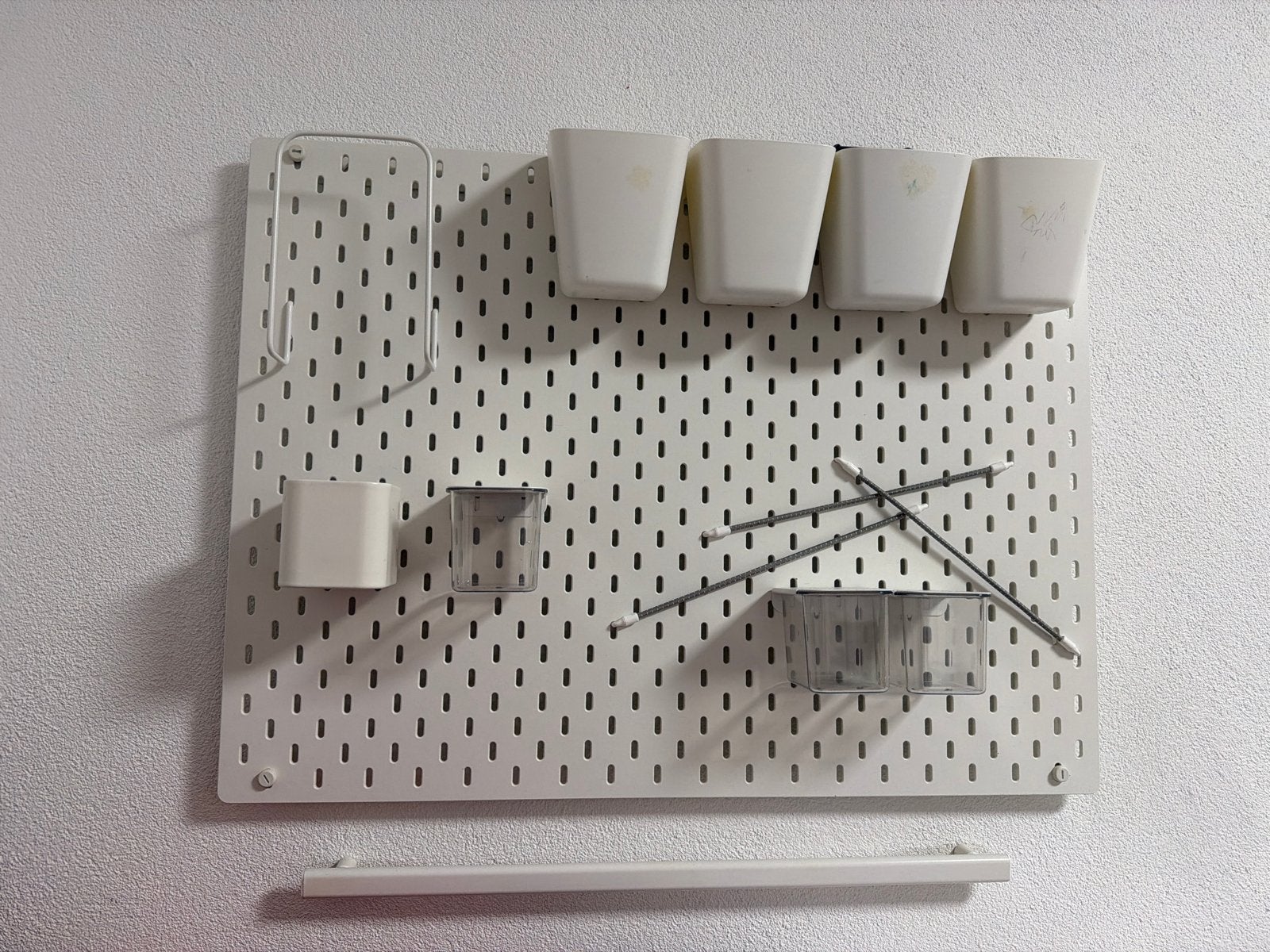 2x IKEA Skadis bord met accessoires, Ophalen, Gebruikt, Wit