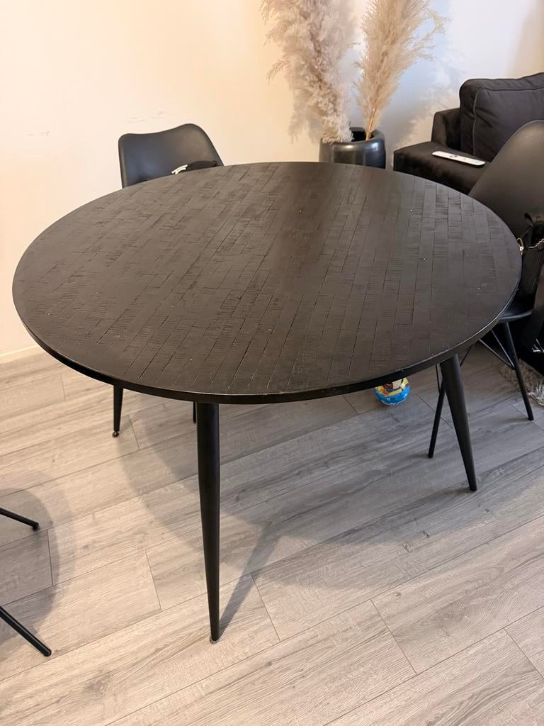 Ronde zwarte eettafel, Ophalen of Verzenden