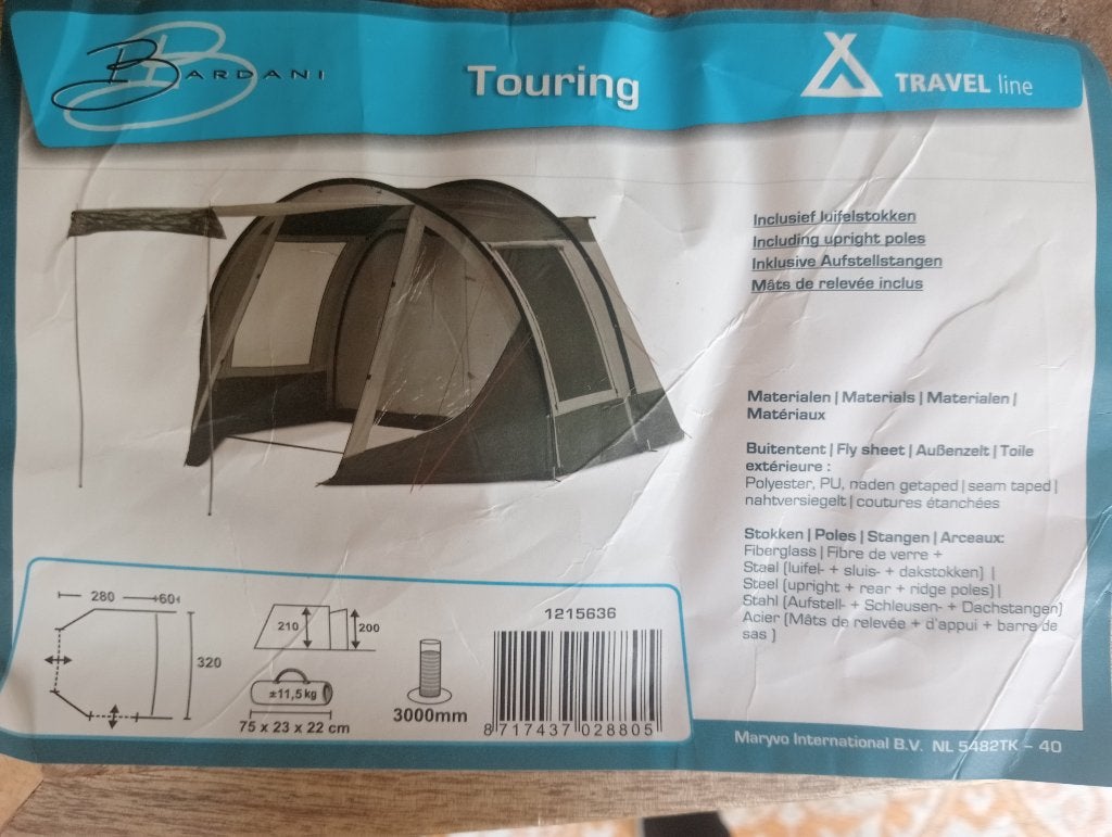 Bardani Touring bustent met als extra magneetadapter, Ophalen, Gebruikt, Polyester, Overige merken