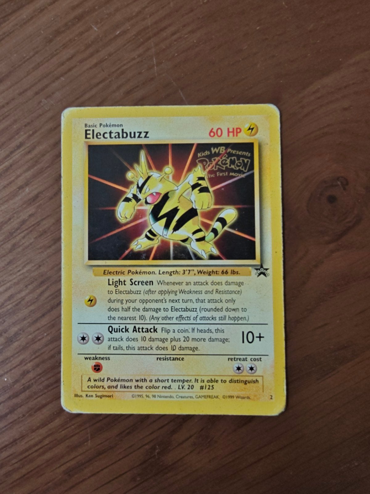 Electabuzz Pokémon Kaart - WB Kids Promo (1999), Ophalen of Verzenden, Gebruikt, Losse kaart
