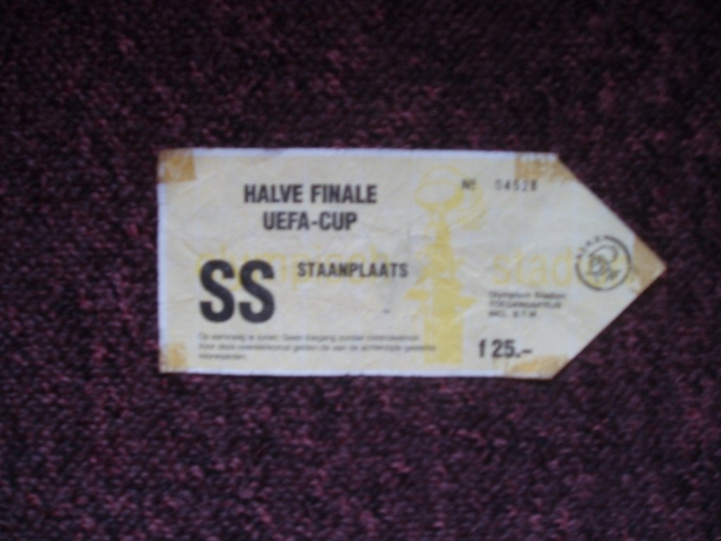 Ajax-Genua Ticket Halve Finale UEFA-cup 1992, Ophalen of Verzenden, Gebruikt, Ajax, Overige typen