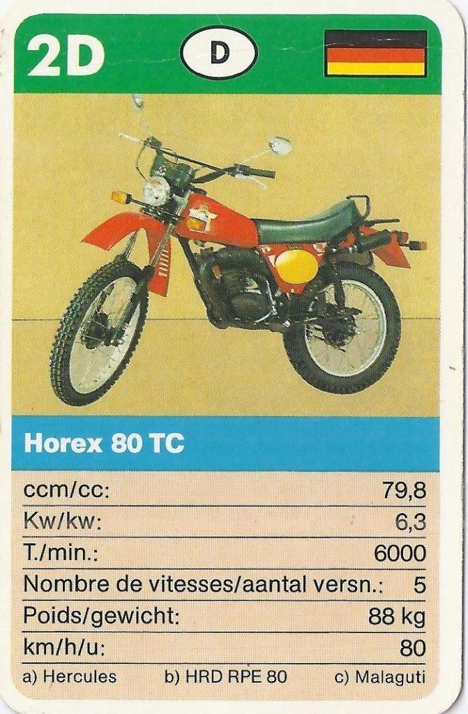 X27 motorkaartje 2d horex 80 tc, Ophalen of Verzenden, Zo goed als nieuw, Motoren