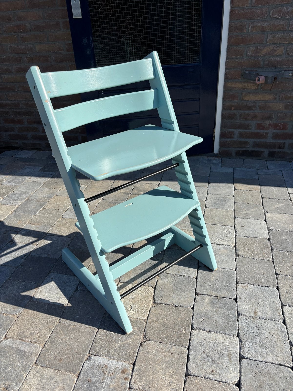 Stokke Tripp Trapp stoel uit 2019 - Aqua Blauw, Ophalen, Gebruikt, Meegroeistoel, Aanschuifbaar