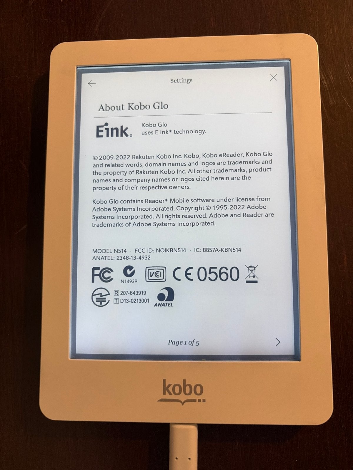 Kobo Glo e-reader - Model N514 - Zo goed als nieuw, Ophalen of Verzenden, Zo goed als nieuw, 4 GB of minder, Touchscreen