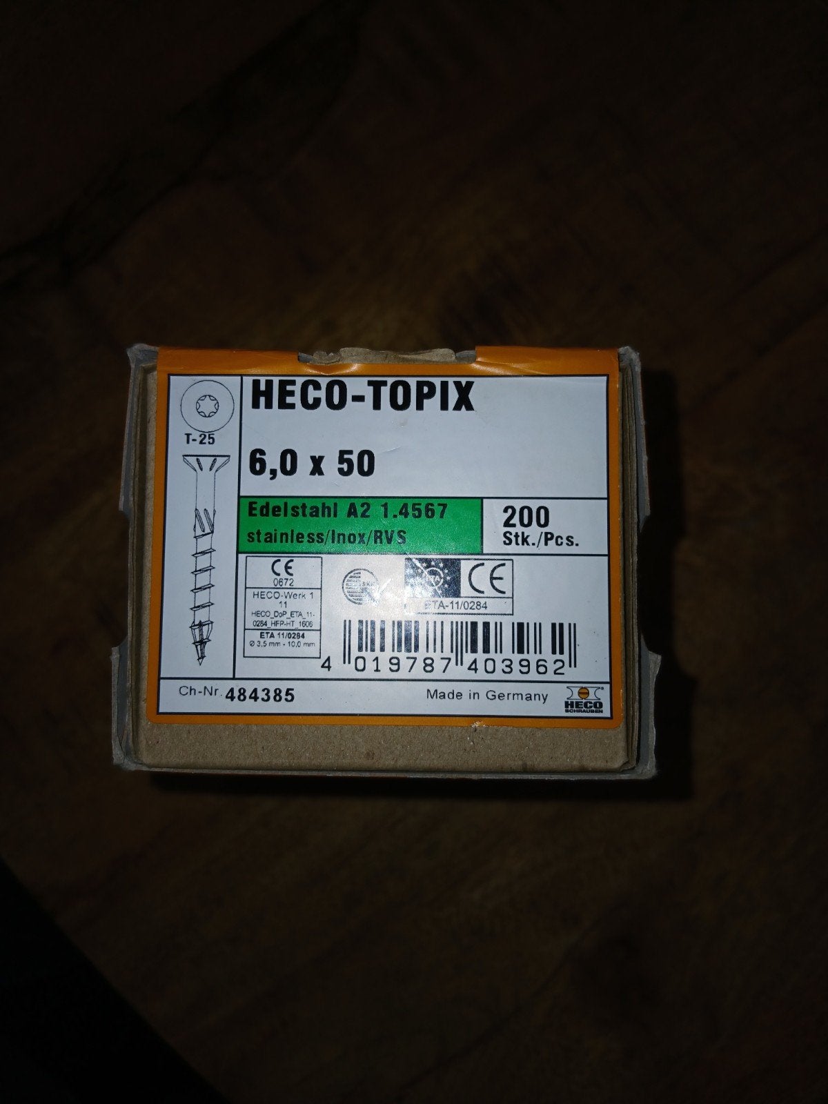 HECO-TOPIX RVS schroeven 6.0 x 50 mm, 200 stuks, 50 tot 100 mm, Schroeven, Nieuw, Ophalen of Verzenden