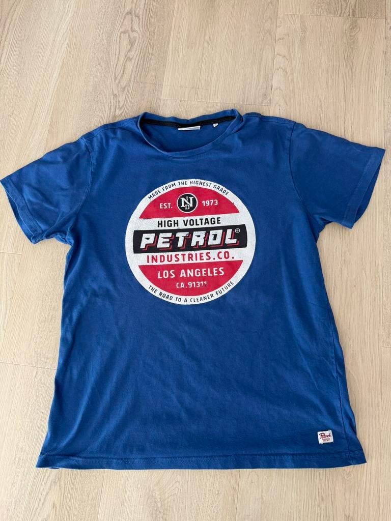 Petrol t-shirt blauw met print, maat M, Ophalen of Verzenden, Zo goed als nieuw, Maat 48/50 (M), Blauw
