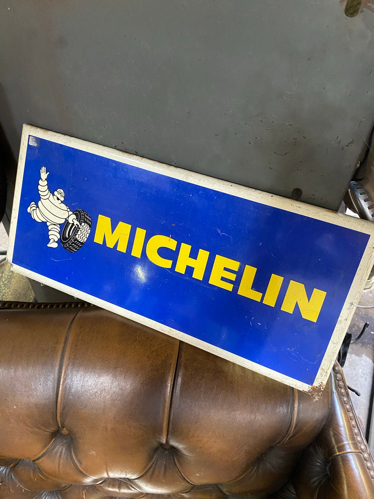 Vintage Michelin Reclamebord - Bibendum, Ophalen of Verzenden, Gebruikt, Auto's