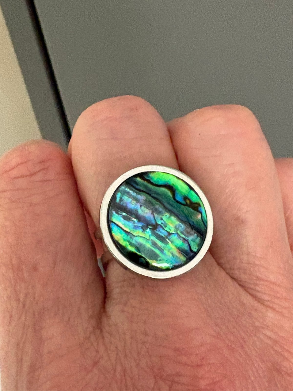 Verstelbare Abalone schelp ring - RVS - Waterdicht, Sieraden, Tassen en Uiterlijk, Ringen, Overige kleuren, IJzer of Staal, Nieuw