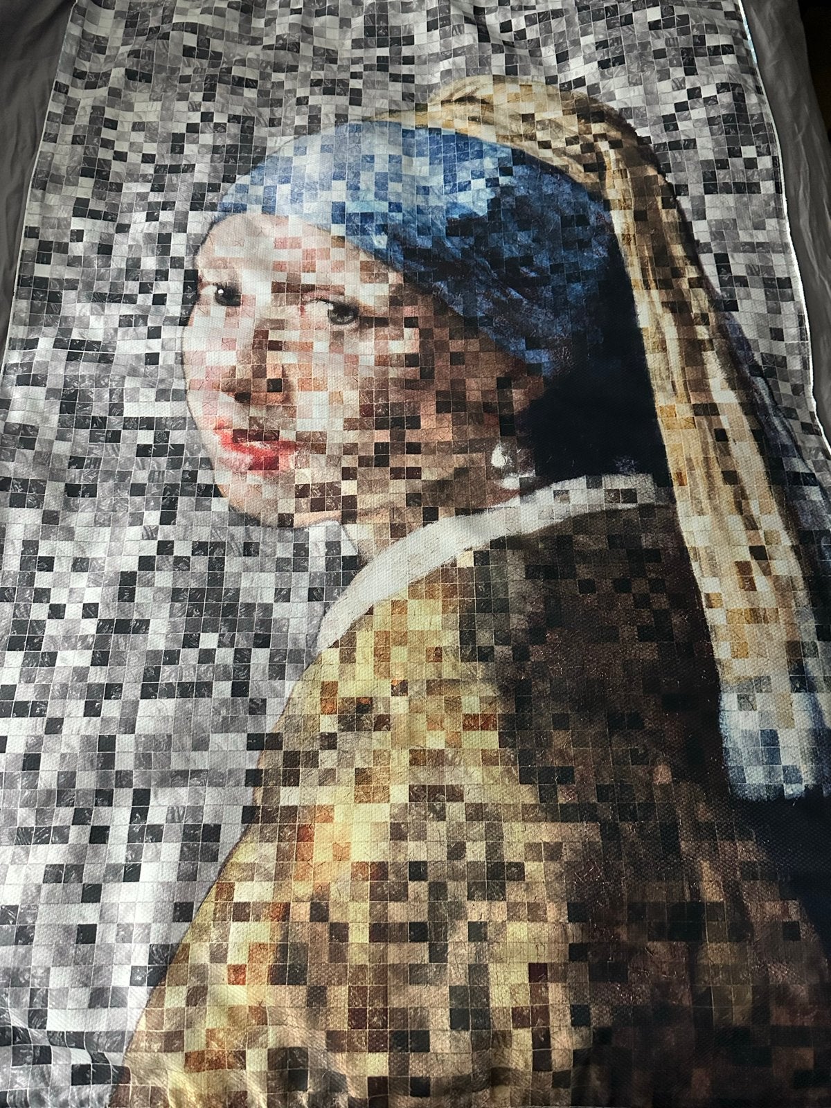 Doek 80x120 cm voor Art Frame - Meisje met de Parel pixel, Nieuw, Ophalen of Verzenden, Print, 100 tot 125 cm