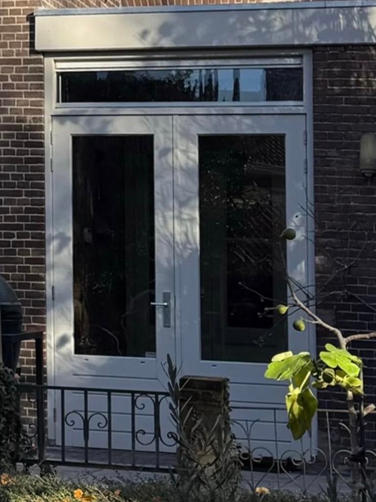 Stelkozijn met loopdeur en standdeur, HR++ glas (Den Bosch), Ophalen, Gebruikt, Deurkozijn, 150 tot 225 cm