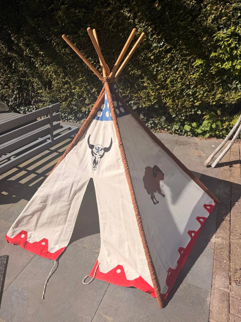Tipi tent voor kinderen (met vloerkleed), Ophalen, Zo goed als nieuw