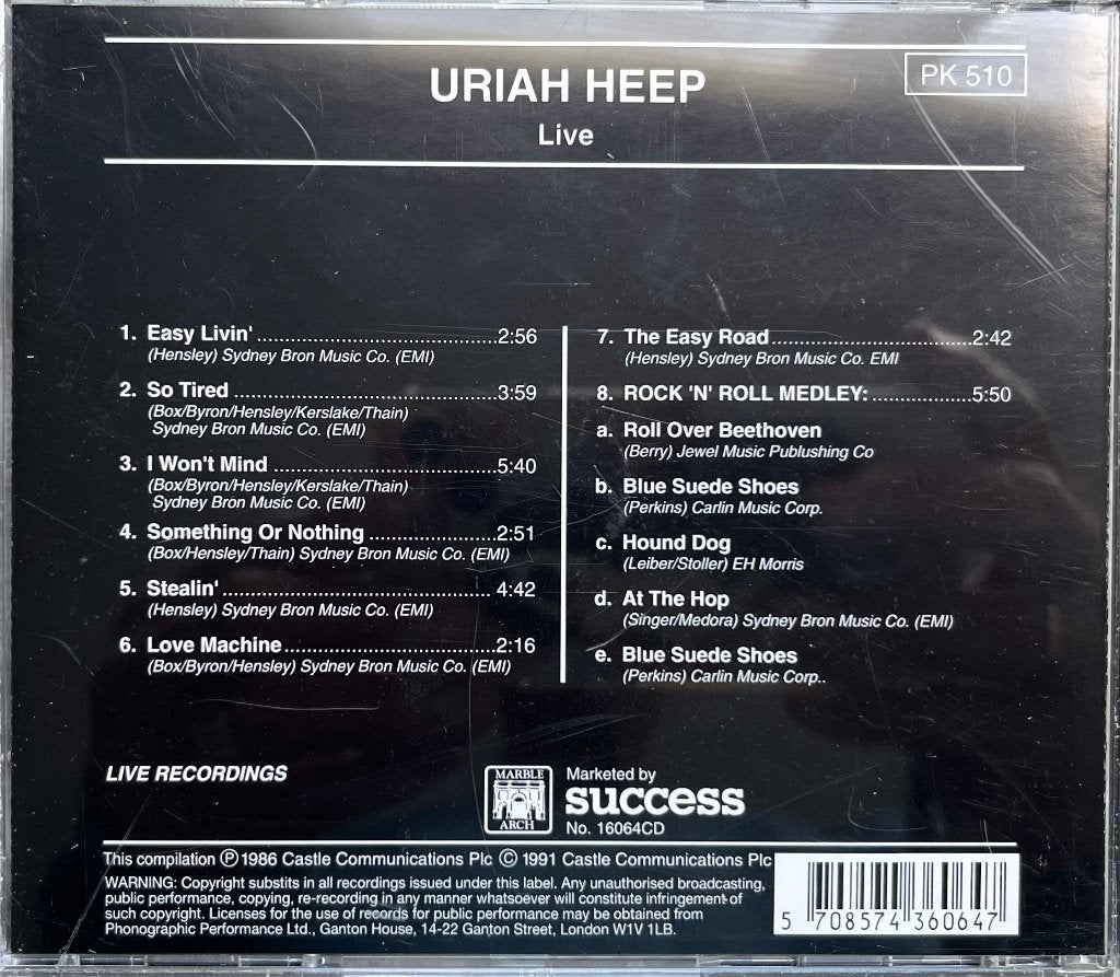 Uriah Heep - Live CD (origineel, als nieuw), Ophalen of Verzenden, Zo goed als nieuw, Live-album, Classic Rock
