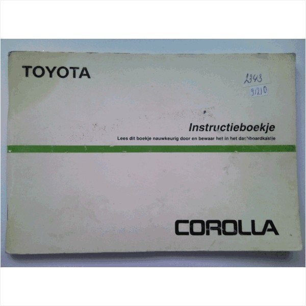 Toyota Corolla Instructieboekje 1987 #1 Nederlands, Ophalen of Verzenden
