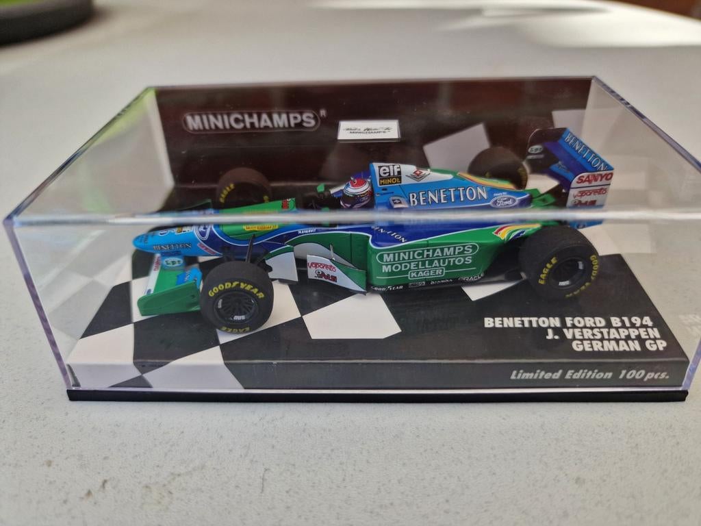 Jos Verstappen Benetton Ford B194 1:43 heruitgave nieuw., Ophalen of Verzenden, Nieuw, Auto, MiniChamps