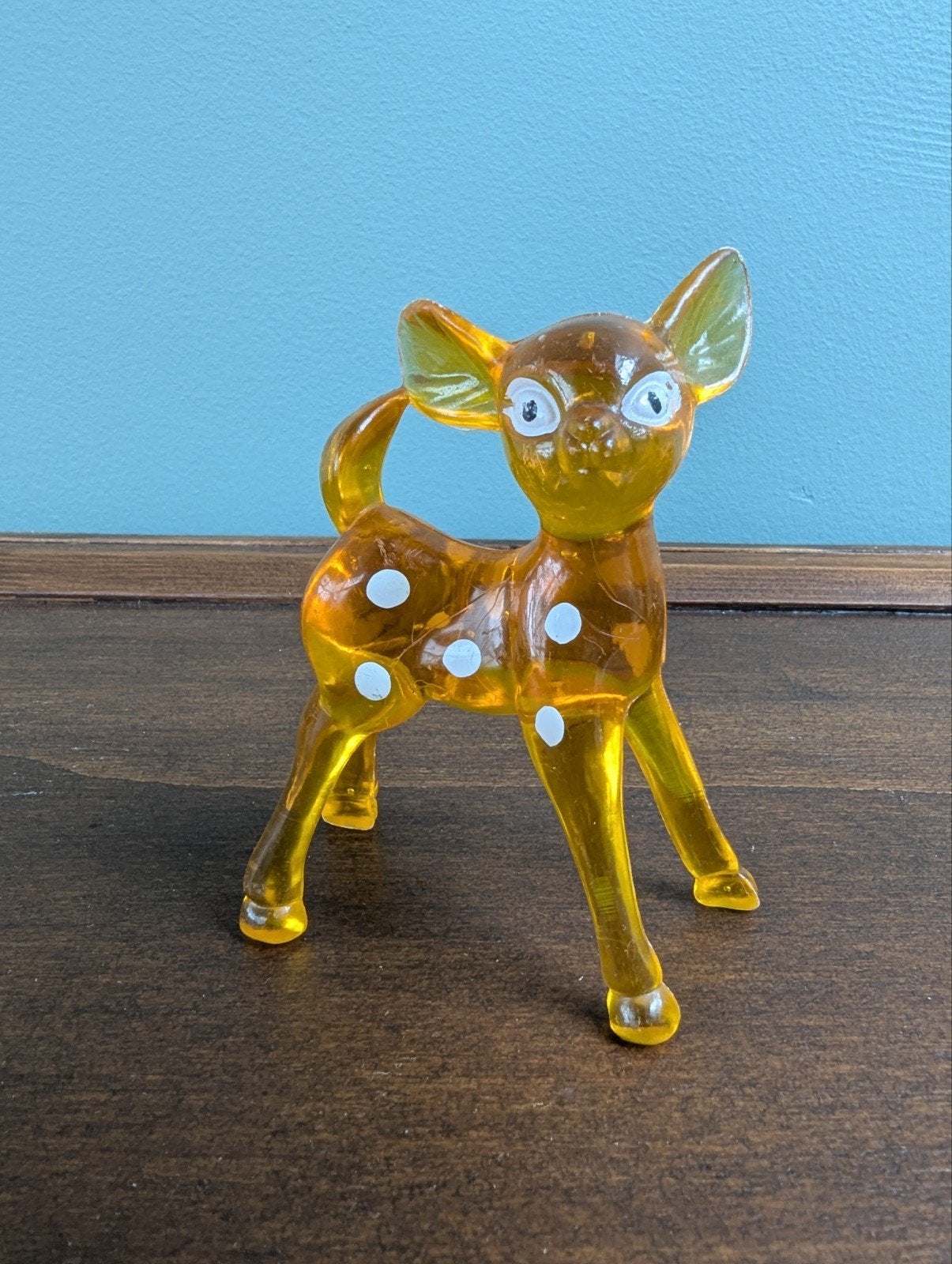 Vintage oranje plastic Bambi, jaren 60/70., Verzamelen, Ophalen of Verzenden, Gebruikt, Dier