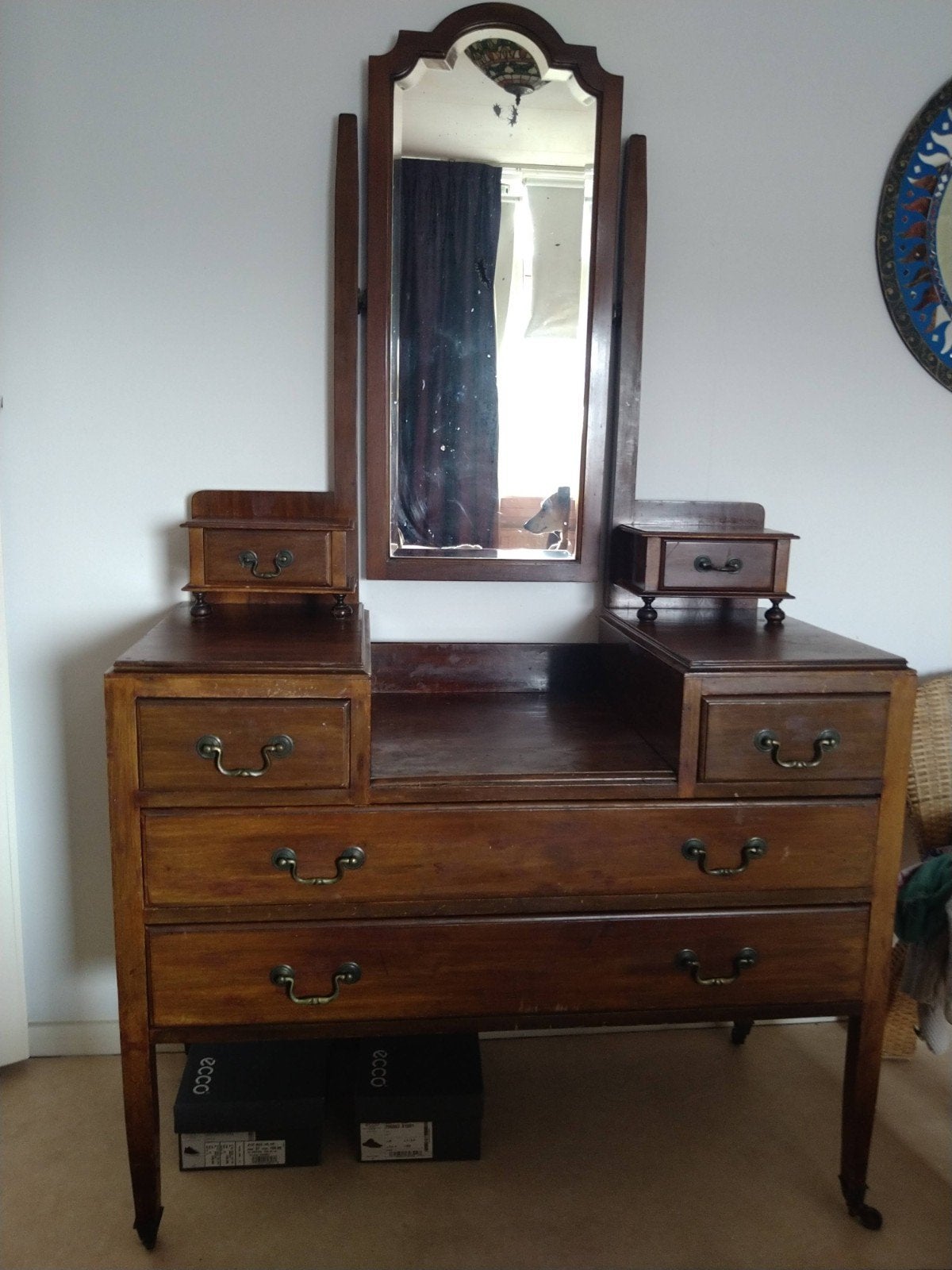 Antieke Kaptafel, Ophalen, Gebruikt, 50 tot 100 cm, Engels antiek