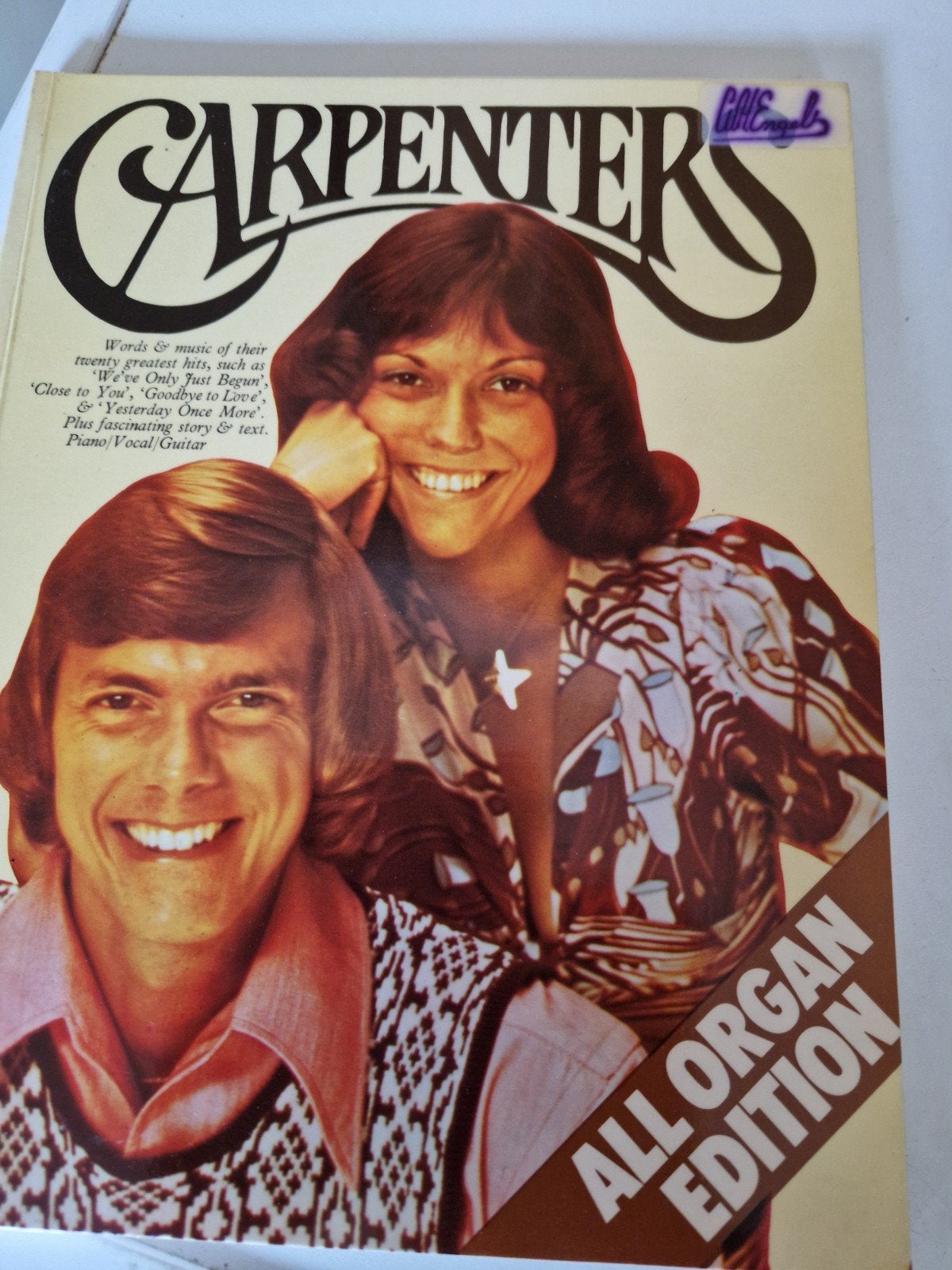 Bladmuziek The Carpenters - All Organ Edition, Verzenden, Zo goed als nieuw, Artiest of Componist, Orgel