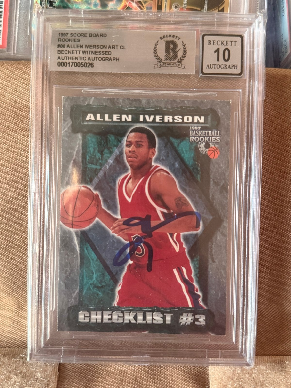 Allen Iverson 1997 Rookie Autograph BGS 10, Ophalen of Verzenden, Zo goed als nieuw, Losse kaart