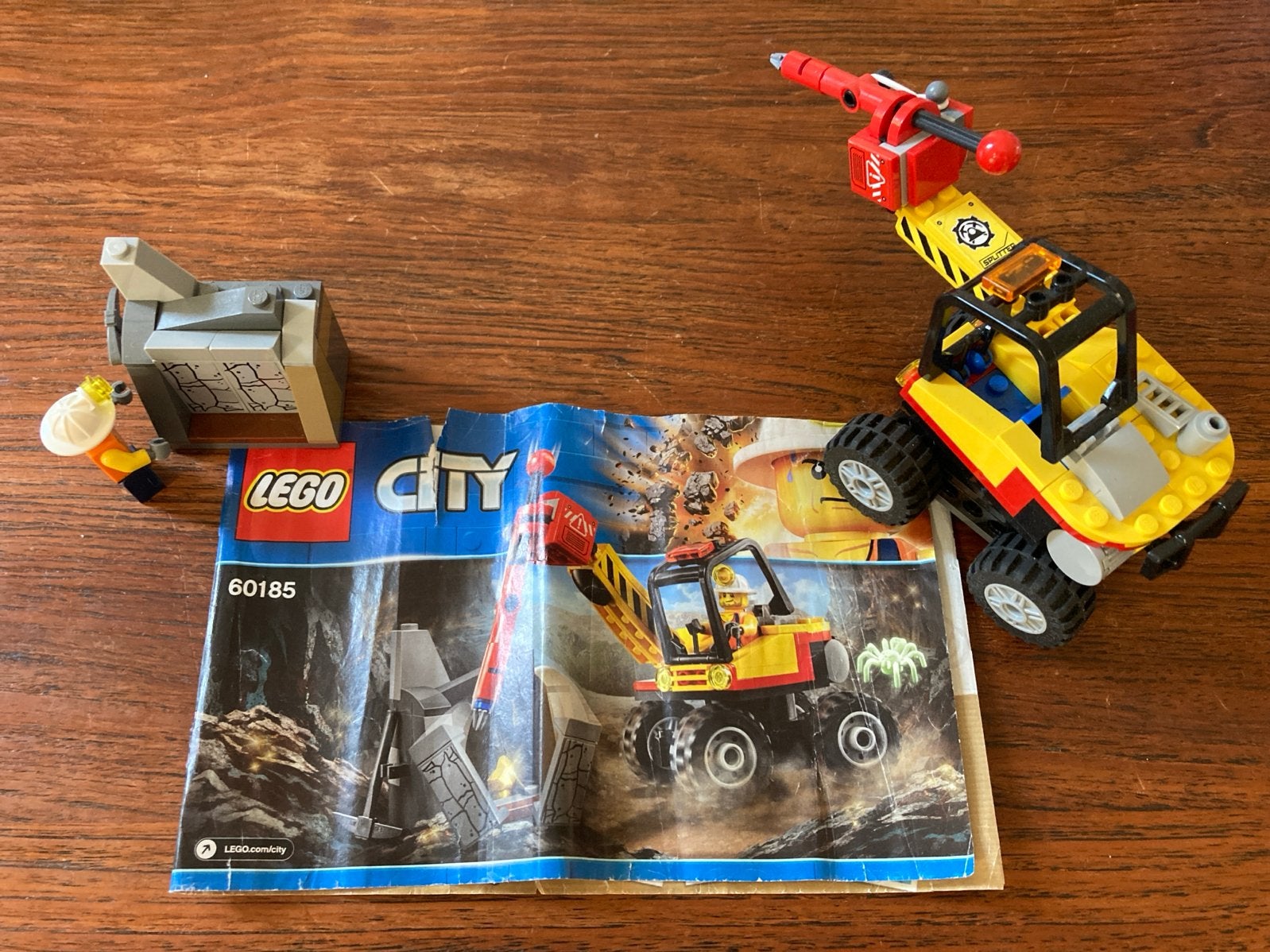 Lego City Mijnlader 60185 met minifiguur en instructies, City, Lego, Ophalen of Verzenden, Zo goed als nieuw