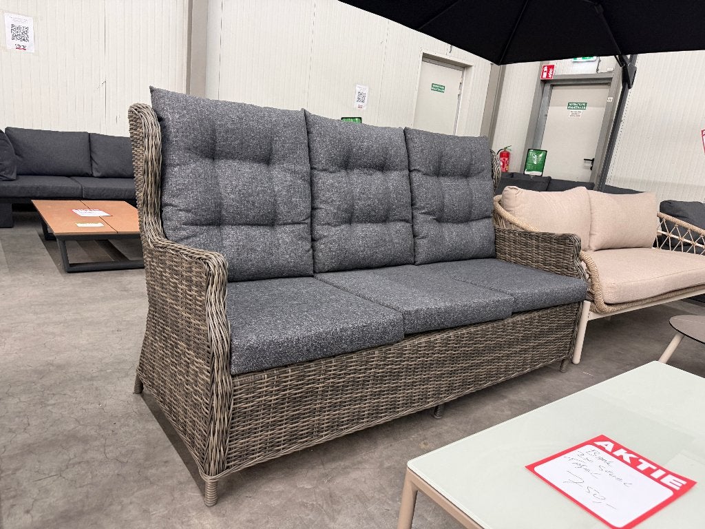 Belfort loungebank | aluminium + wicker | Kobo Grey, Ophalen, Denza Furniture, Zo goed als nieuw, Hallo@tuinmeubelwereld.nl