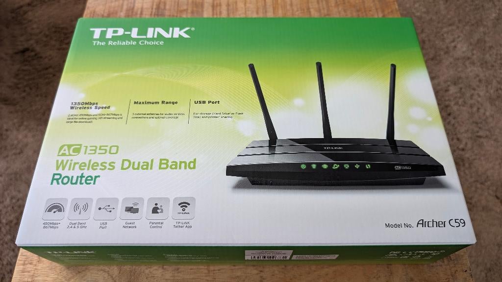 TP Link Archer C59 AC1350 Draadloze Dual Band Router, Computers en Software, Routers en Modems, Zo goed als nieuw, Router, Ophalen of Verzenden