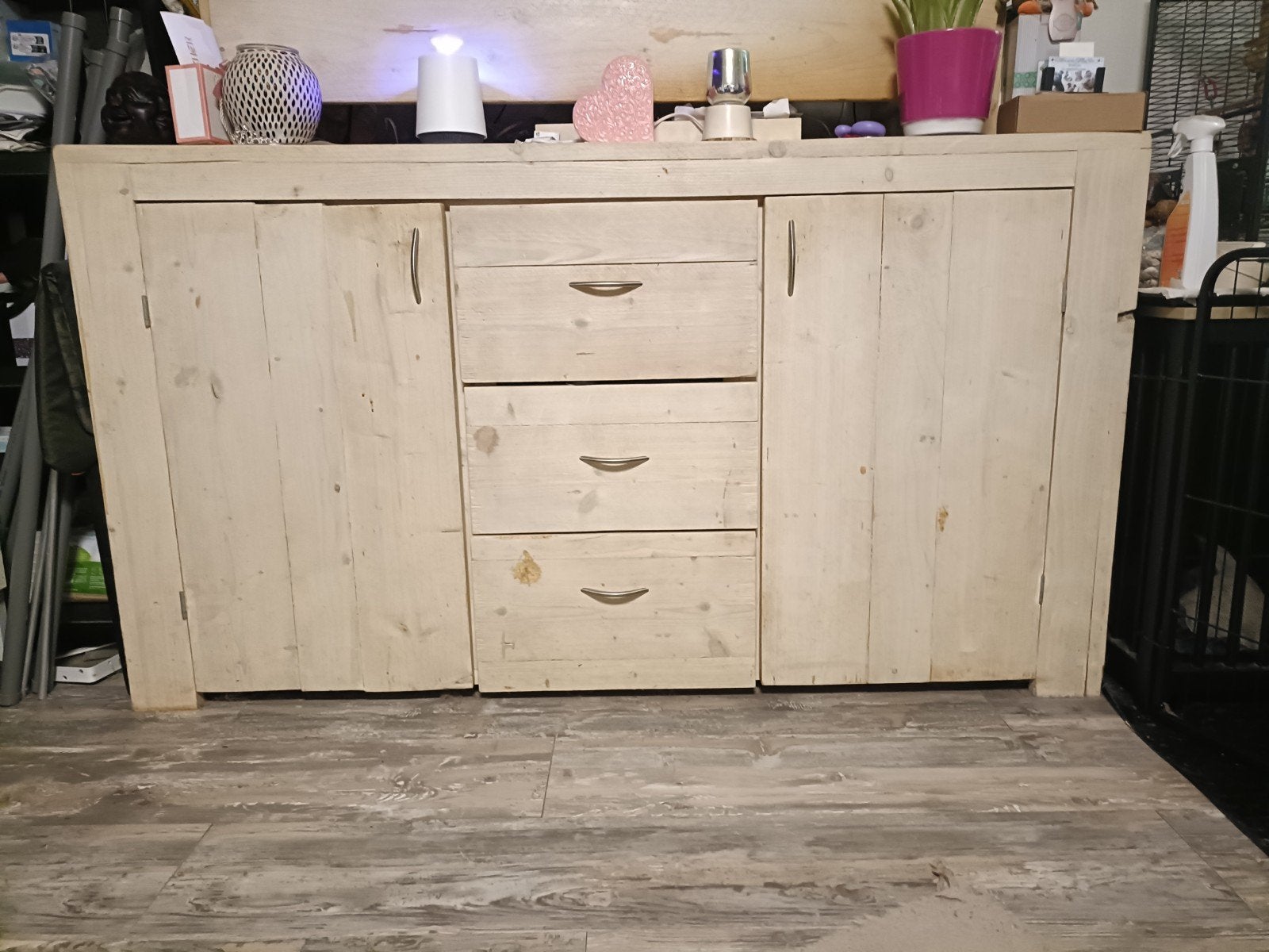 steigerhout dressoir 180, Huis en Inrichting, Ophalen, Gebruikt, Met lade(s), 150 tot 200 cm