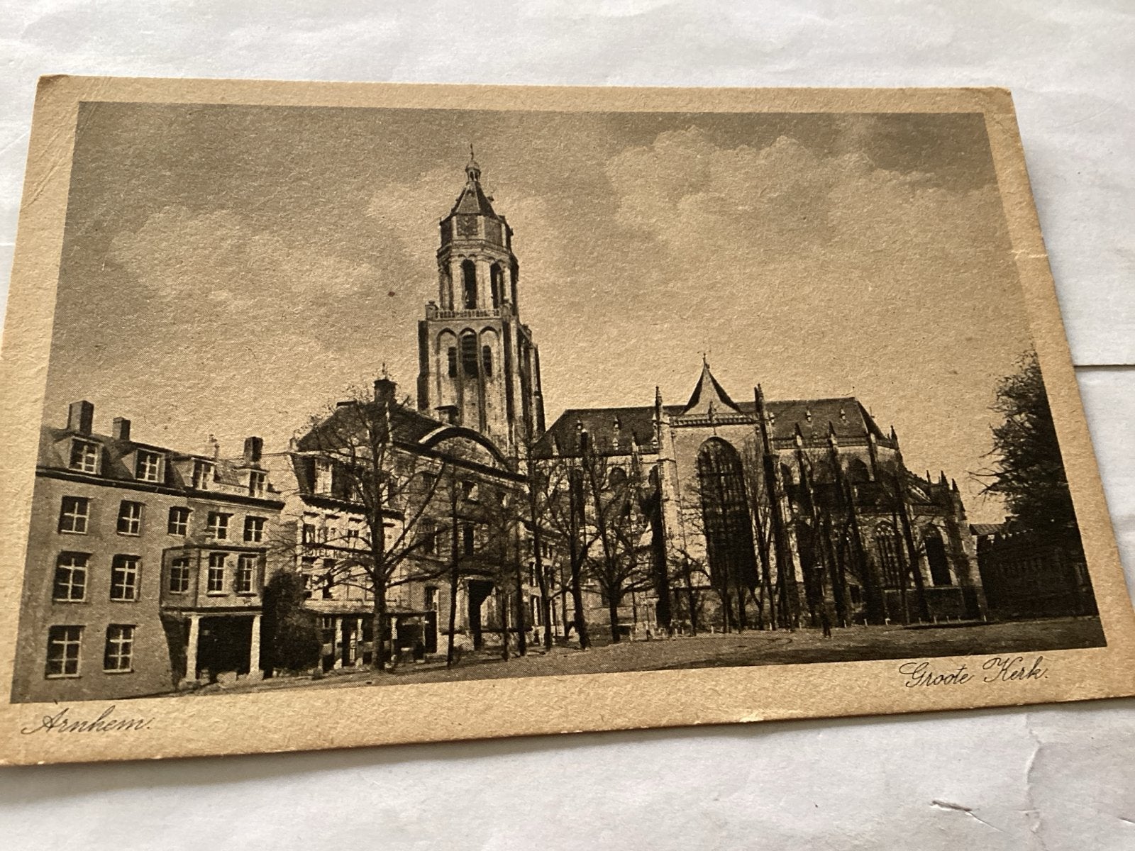 Oude Ansichtkaart Arnhem Grote Kerk, Ophalen of Verzenden, Voor 1920, Ongelopen, Gelderland