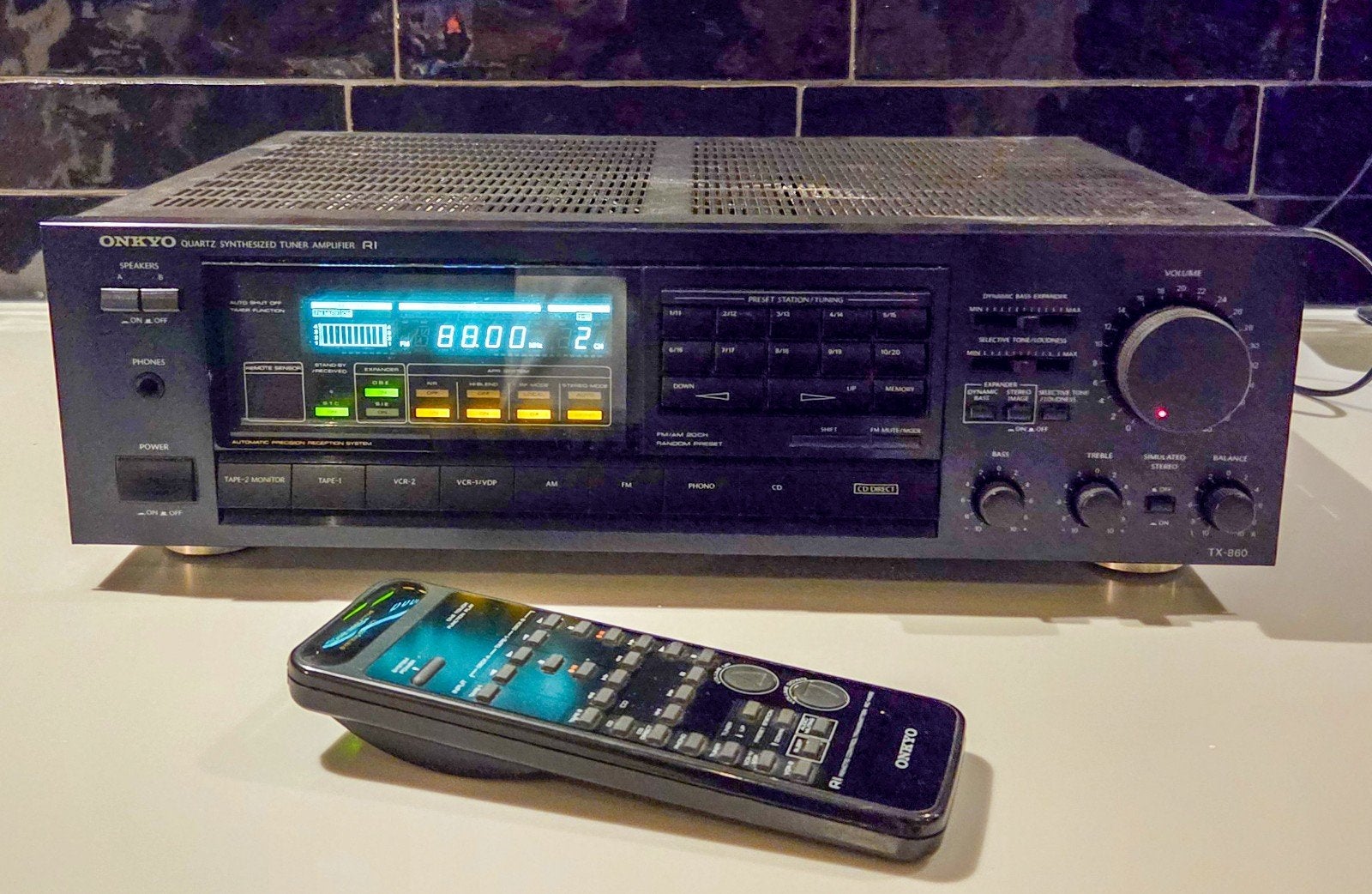 Onkyo TX-860, Ophalen of Verzenden, Zo goed als nieuw, 60 tot 120 watt, Stereo