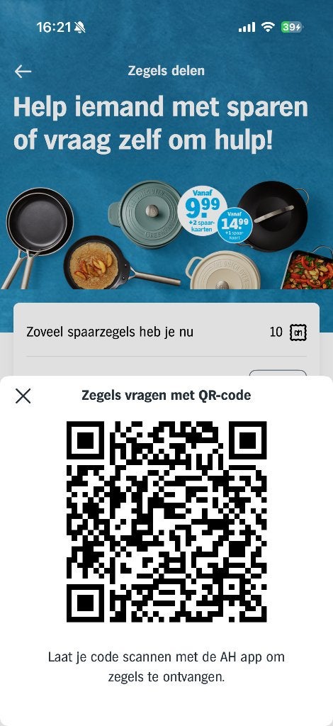 Pannenzegels ah gezocht!, Ophalen, Koffie of Thee, Zegels, Bonnen of Punten
