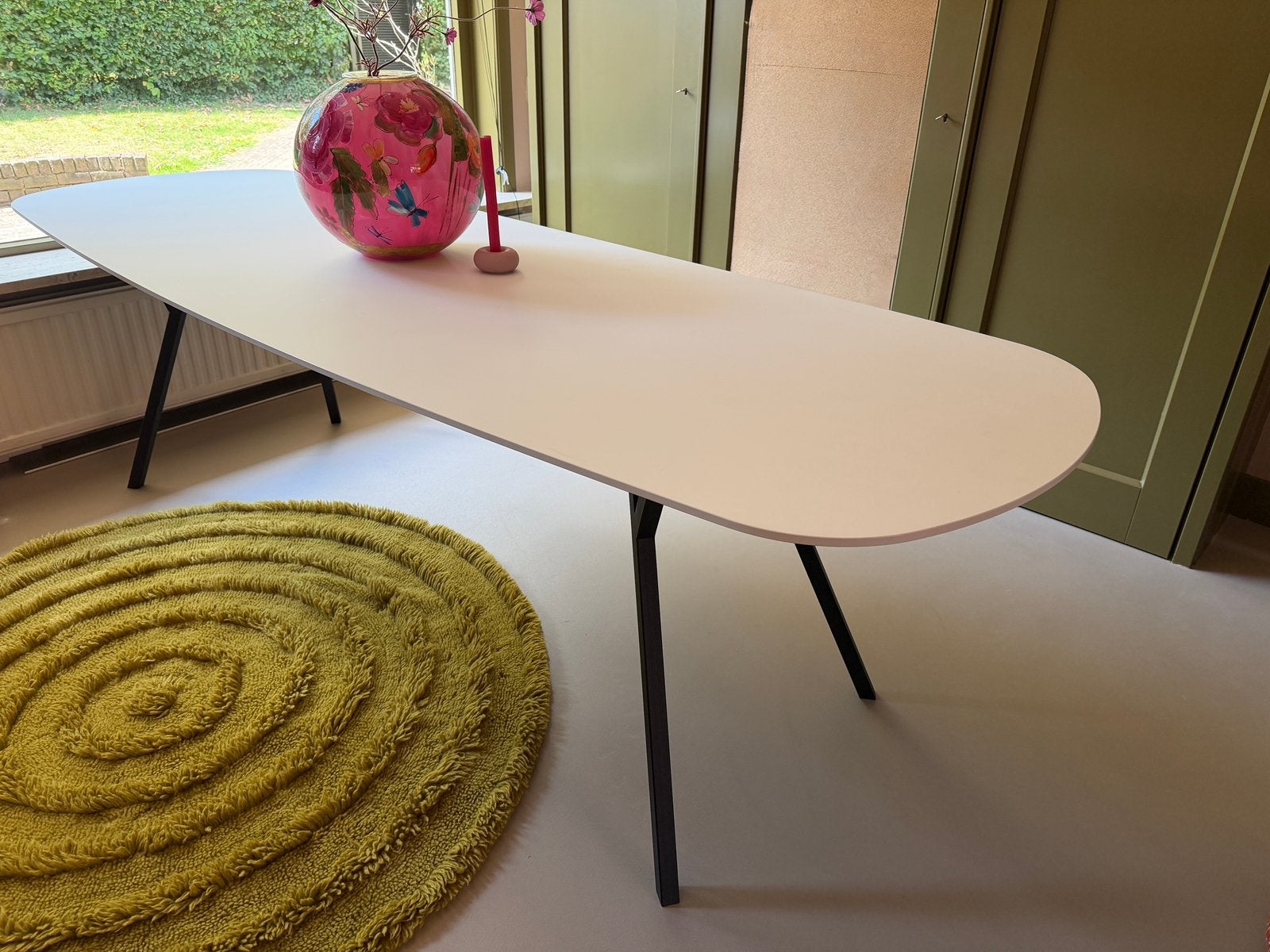 Eetkamertafel eettafel deens ovaal 260x90 wit blad eijerkamp, Ophalen, 200 cm of meer, 50 tot 100 cm, Zo goed als nieuw