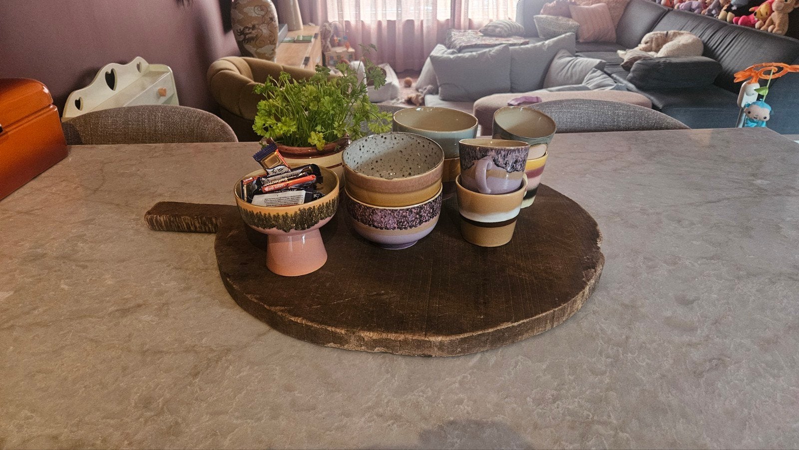 houten serveerplank, Ophalen