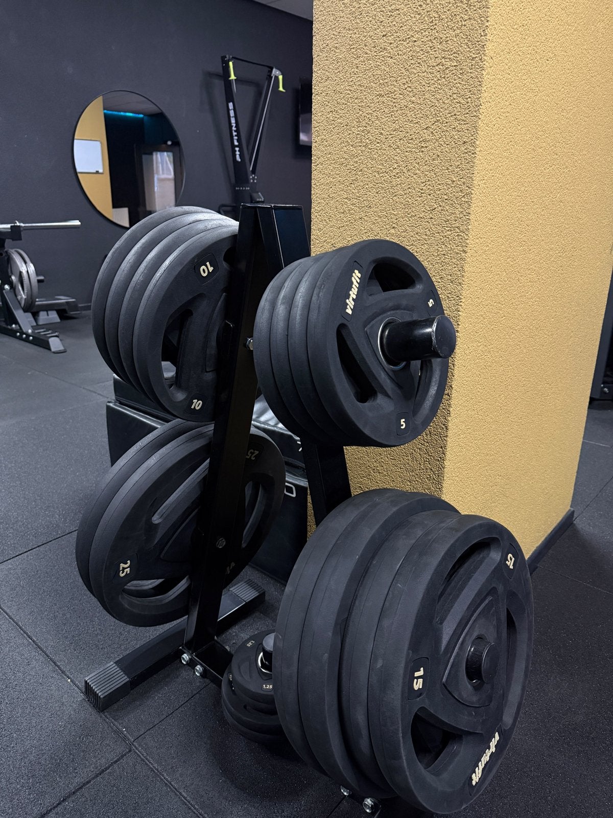 187,5 kg Olympische PU Halterschijvenset met Rek, Sport en Fitness, Gebruikt, Divers, Ophalen of Verzenden, Divers