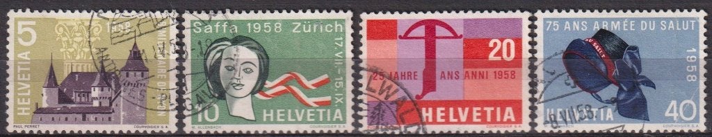 Zwitserland 1958 Leger des Heils 75 jaar, Postzegels en Munten, Verzenden, Gestempeld, Overige thema's