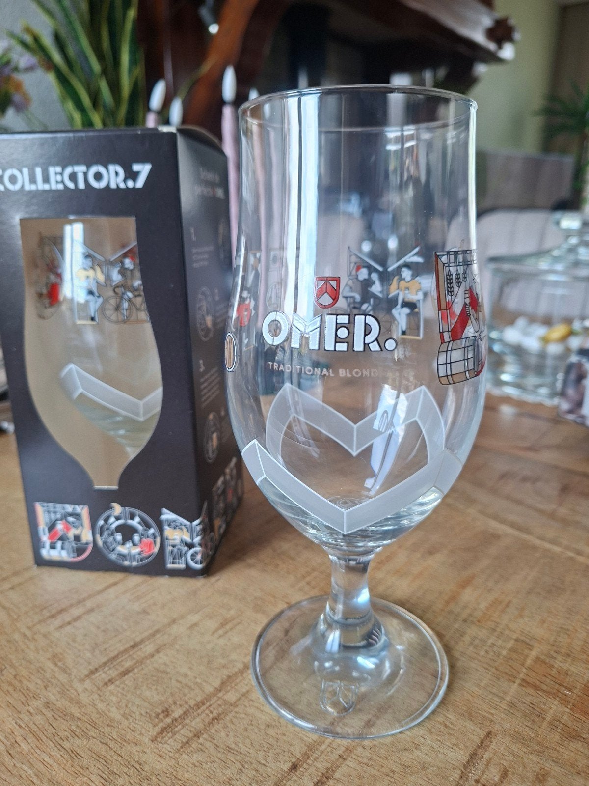 OMER. Collector.7 bierglas - Nieuw in doos, Nieuw, Ophalen of Verzenden, Meerkleurig, Overige merken