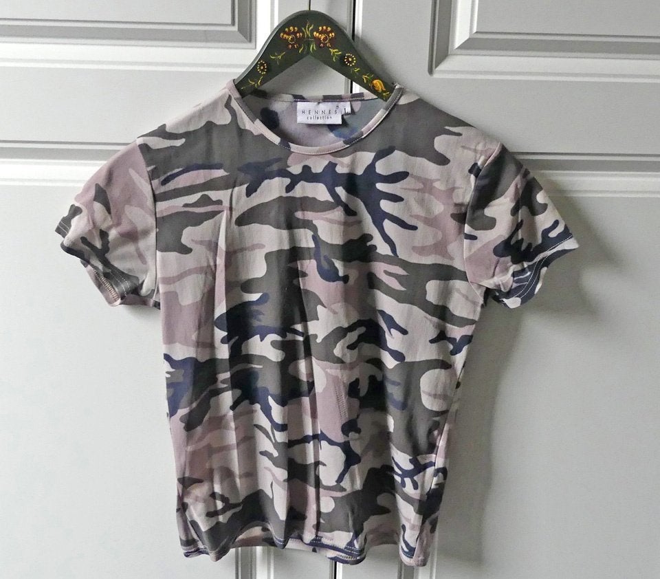 Hennes Collection vintage t-shirt camouflageprint maat L, Maat 38/40 (M), H&M, Ophalen of Verzenden, Zo goed als nieuw