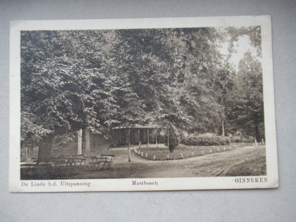 Ginneken bij Breda - De Linde bij uitspanning, Ophalen of Verzenden, 1920 tot 1940, Ongelopen, Noord-Brabant