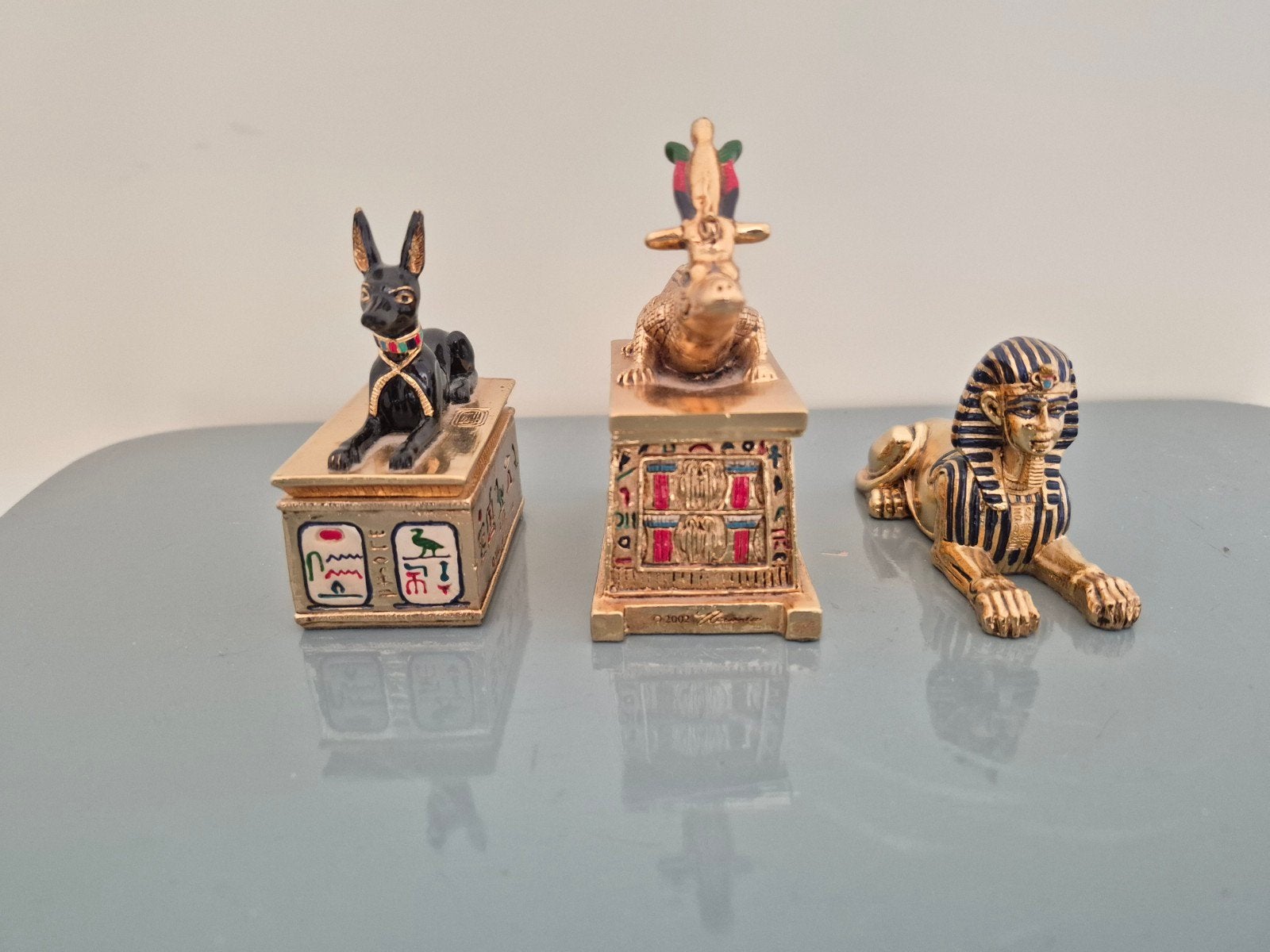 3 Egyptische miniaturen, goudkleurig, Verzamelen, Ophalen of Verzenden