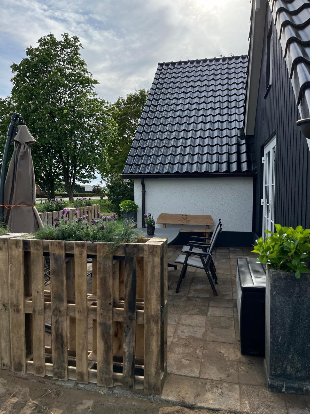 Bloembakken terras, Ophalen, Rond, Kunststof