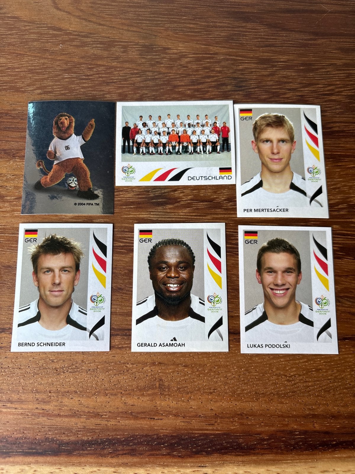 Panini WK 2006 Duitsland Voetbalplaatjes - Set van 6, Verzamelen, Ophalen of Verzenden, Zo goed als nieuw, Sport