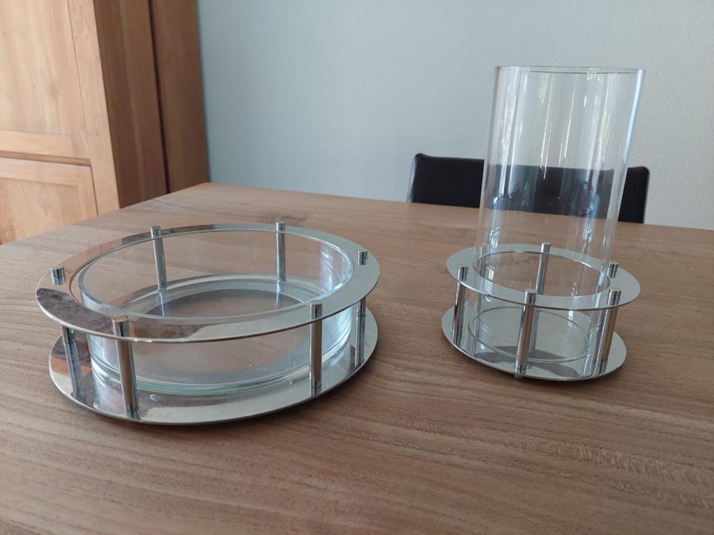 Design windlicht en schaal - Zo goed als nieuw, Ophalen, Zo goed als nieuw, Overige materialen, Minder dan 25 cm