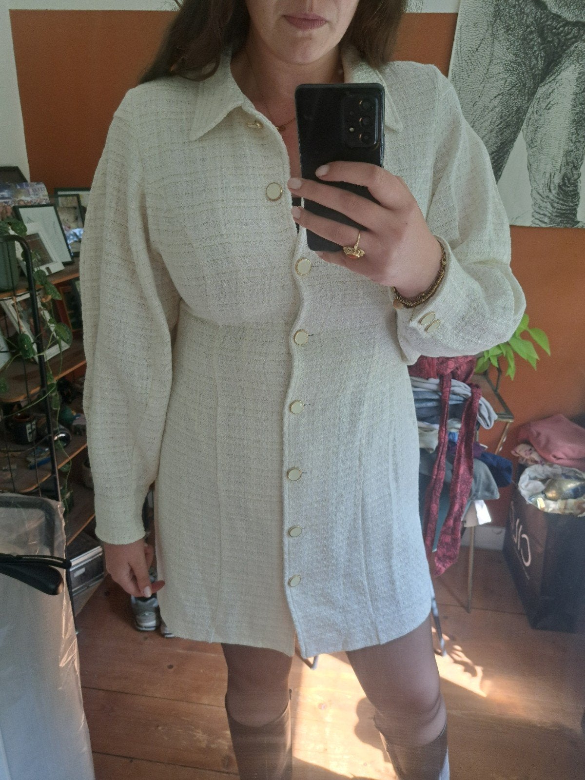 blazer jurk Est Seven nieuw met prijskaartjes maat 40, Kleding | Dames, Beige, Maat 42/44 (L), Nieuw, Ophalen of Verzenden