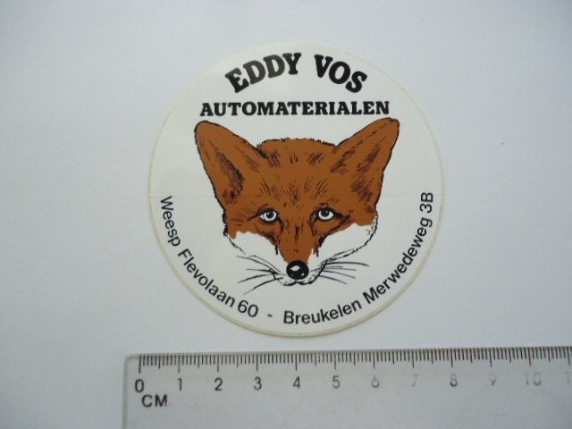 sticker oud Breukelen EDDY VOS automaterialen auto retro, Verzamelen, Verzenden, Zo goed als nieuw, Bedrijf of Vereniging