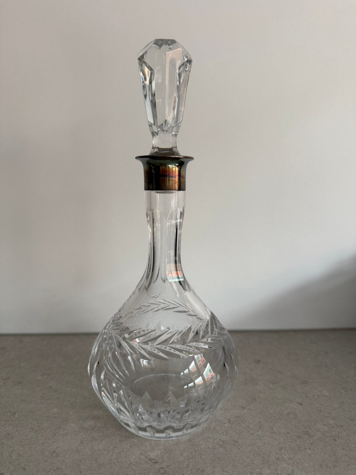 Karaf kristal met zilver, Ophalen of Verzenden