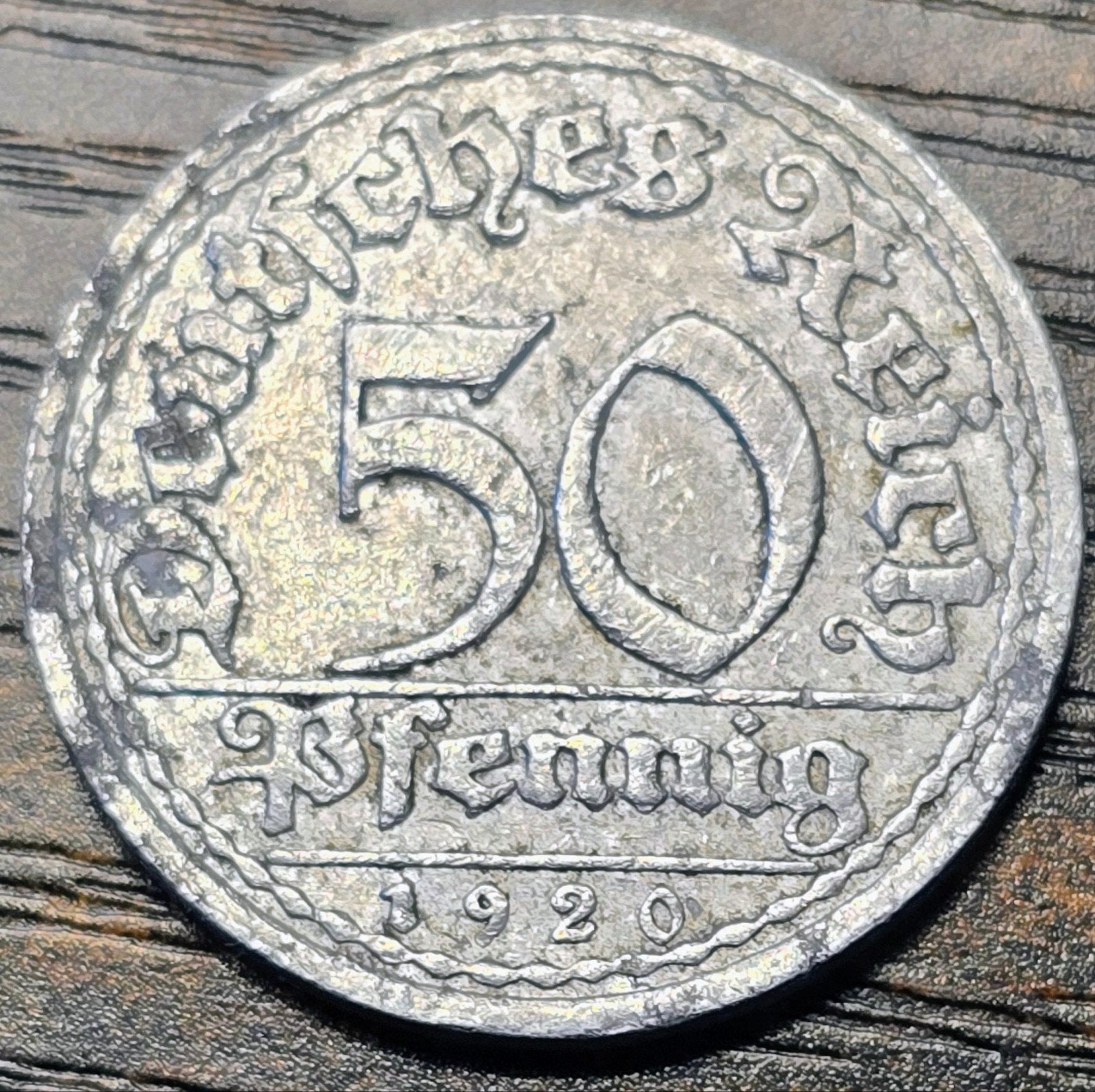 Duitse 50 Pfennig munt 1920 - Weimarrepubliek, Ophalen of Verzenden