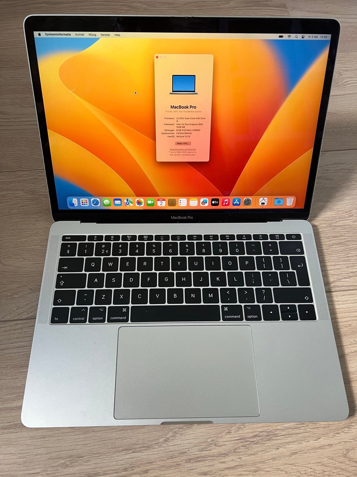 MacBook Pro 13-inch (2017) - 256GB SSD, MacBook Pro, Gebruikt, 256 GB, 2 tot 3 Ghz