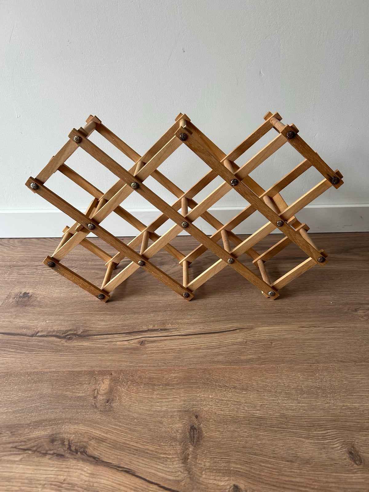 Houten wijnrek - Opvouwbaar - 10 flessen, Gebruikt, 5 tot 15 flessen, Ophalen of Verzenden, 5 – 50