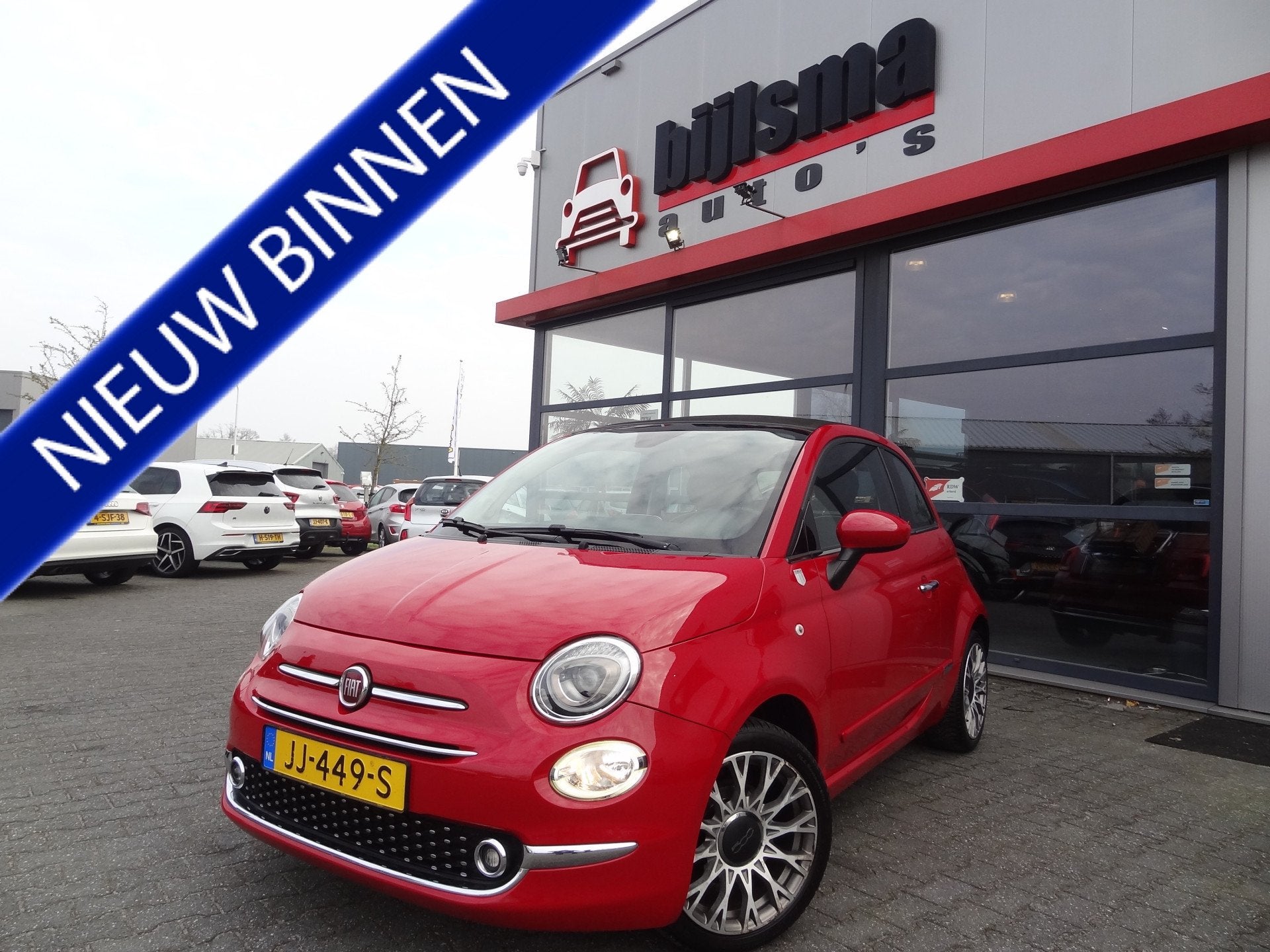 Fiat 500C 0.9 TwinAir Turbo | NL-AUTO | NAVI | CLIMA |, Gebruikt, Cabriolet, Leder en Stof, Origineel Nederlands