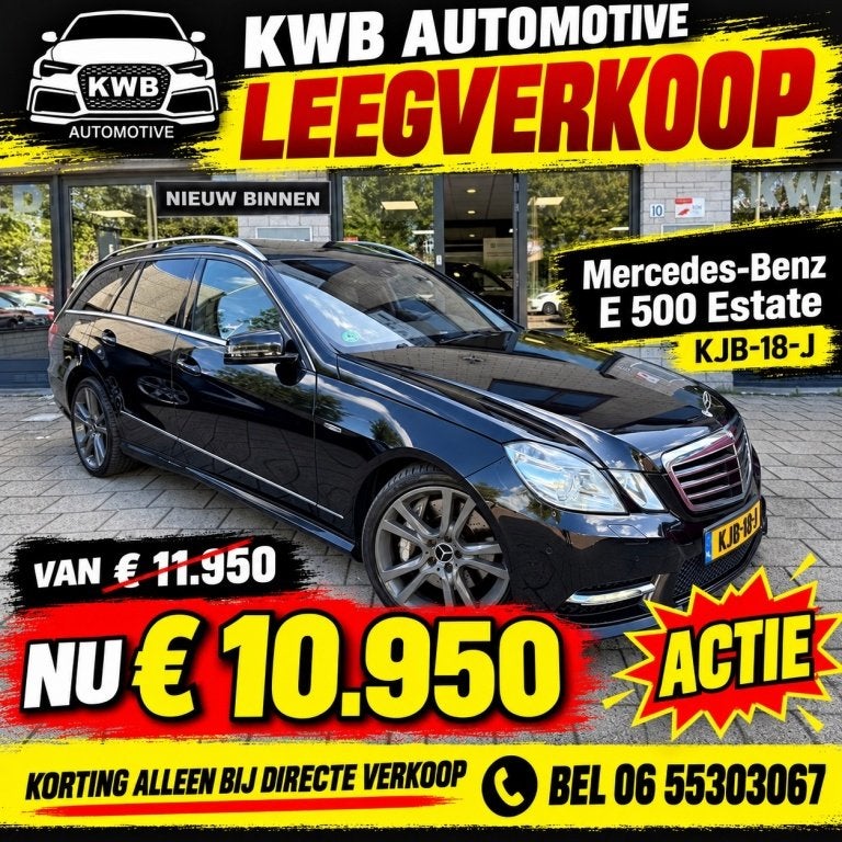 Mercedes-Benz E-Klasse Estate 500 AMG Harman Night vision Lu, Auto's, Euro 5, Gebruikt, 8 cilinders, Zwart